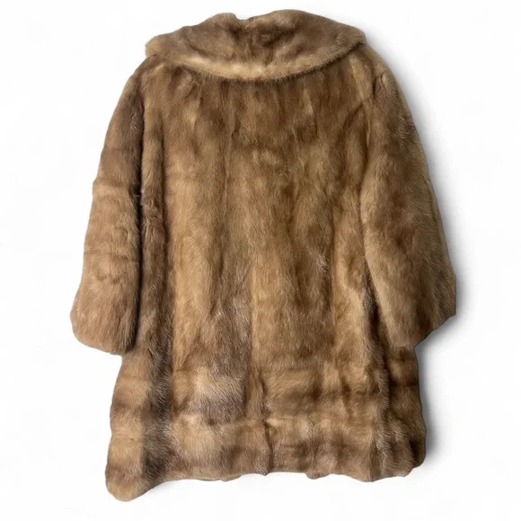 Harris’ – Women’s Vintage Real‎ Mink Fur Coat 60s Golden Brown – Sz. M/L - Picture 2 of 7